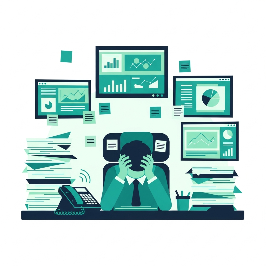 忙しい事務所のイメージ